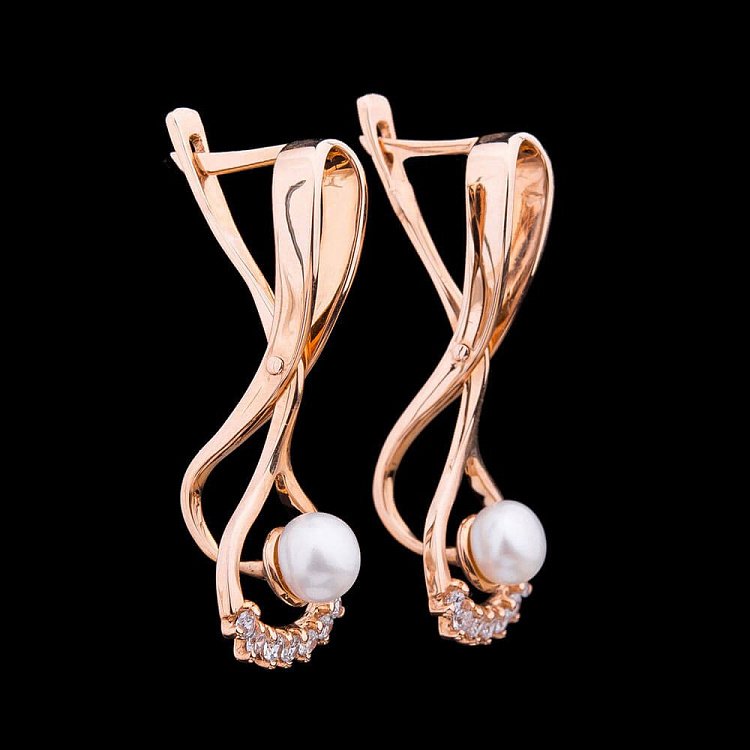 Золоті сережки з перлами с01527 від ювелірного магазину Онікс - 3