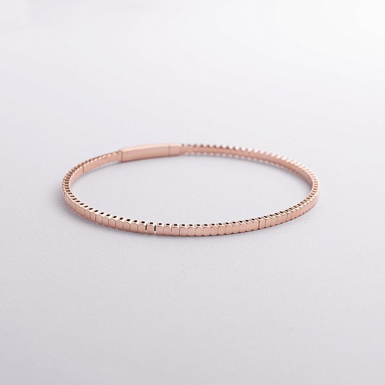 Жесткий браслет "Kylie" в красном золоте б05570 от ювелирного магазина Оникс - 4