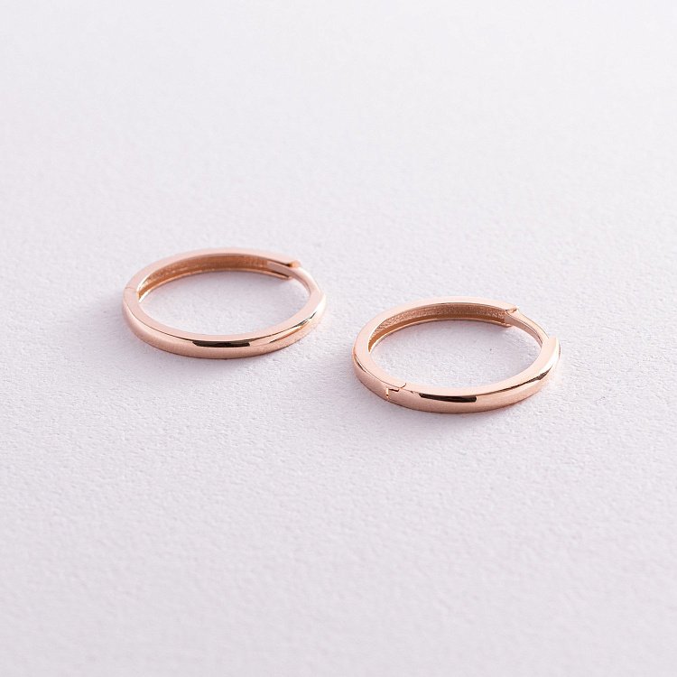 Золоті сережки - кільця с07566 від ювелірного магазину Онікс - 3