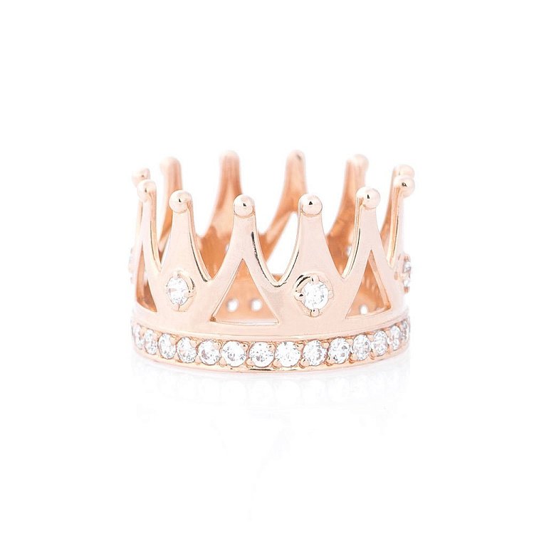 Золотое кольцо "Корона" (фианиты) к05353 от ювелирного магазина Оникс - 2