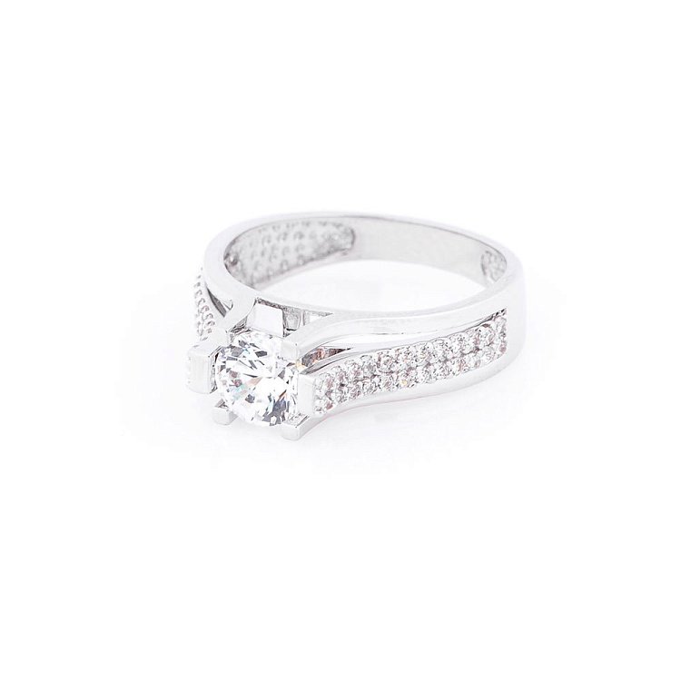 Помолвочное золотое кольцо (фианиты) к05367 - 1 Помолвочное золотое кольцо (фианиты) к05367 от ювелирного магазина Оникс - 1