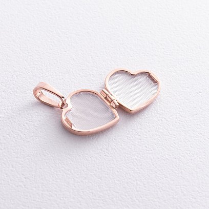 Подвеска для фото "Сердечко" в красном золоте п00934 №7
