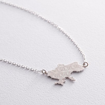 Срібне кольє "Україна з Вашим текстом" 181212укр №9