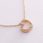 Золоте кольє "Сердечко" з діамантами та сапфірами колб0092ca от ювелирного магазина Оникс - 2