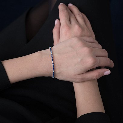 Золотий браслет з сапфірами і діамантами бр634 №4