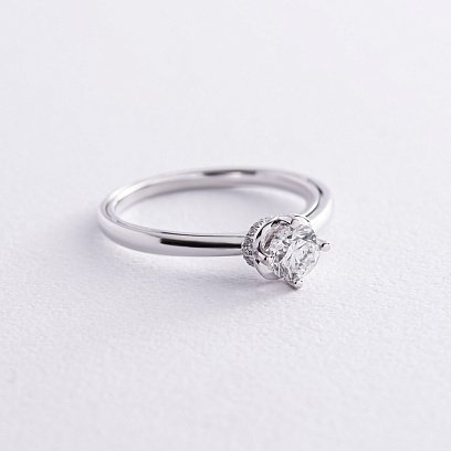 Помолвочное золотое кольцо с бриллиантами кб0312lg №3