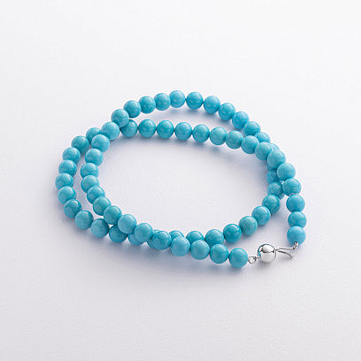 Бусы из бирюзы (золотая застежка) бус027б