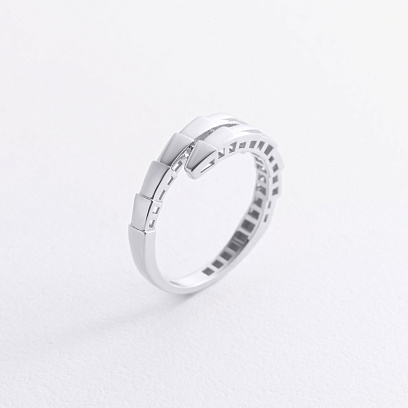 Кольцо "Змея" в белом золоте к08310