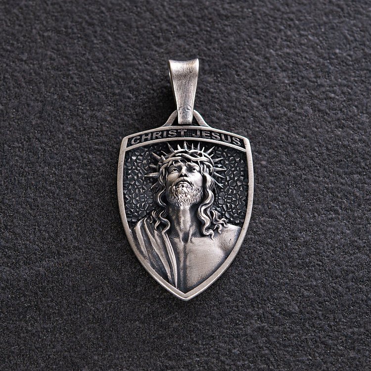 Серебряный кулон "Иисус Христос в терновом венце" 133175 от ювелирного магазина Оникс - 5