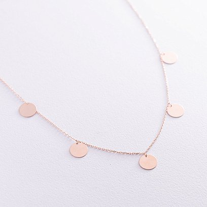 Колье "Монетки" в красном золоте (5 шт) кол01708 №3