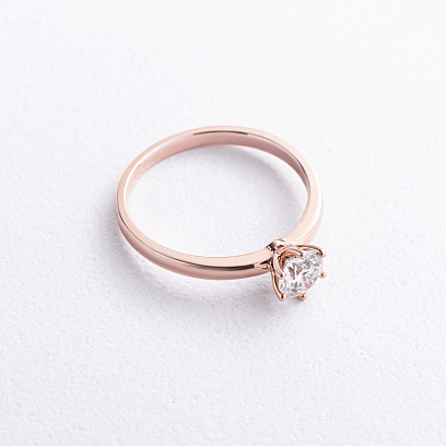 Заручальна золота каблучка з діамантом 248431321 №3