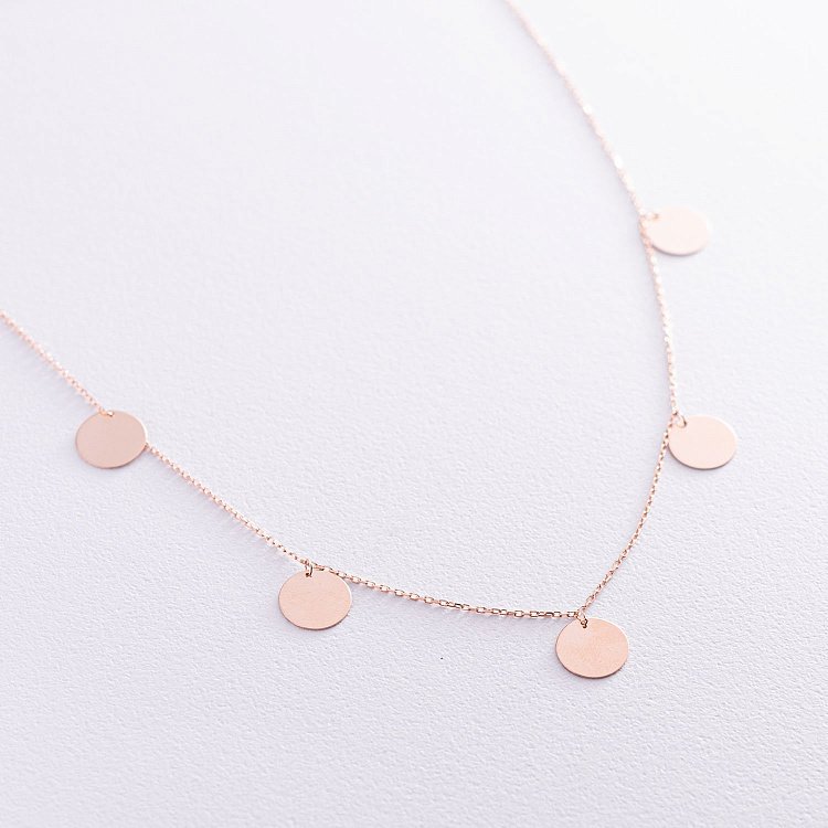 Колье "Монетки" в красном золоте (5 шт) кол01708 от ювелирного магазина Оникс - 3