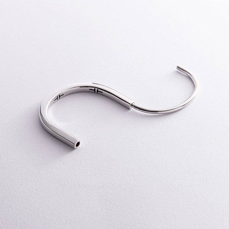 Жесткий браслет Lock в белом золоте б05257 от ювелирного магазина Оникс - 5