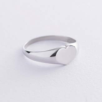 Серебряная печатка "Сердечко" (возможна гравировка) 7090