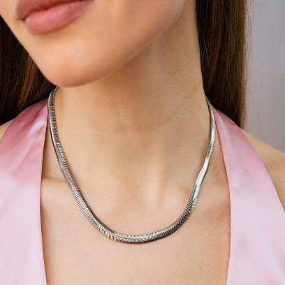 Серебряная цепочка (снейк) 6мм 15230-6 №4