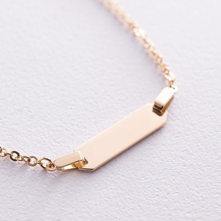 Браслет в желтом золоте (возможна гравировка) б05202 от ювелирного магазина Оникс - 2