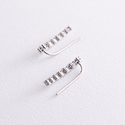 Золоті сережки - клаймбери (діаманти) 321141121 №5