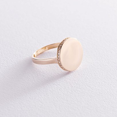 Кольцо "Давина" в желтом золоте (фианиты) к06893