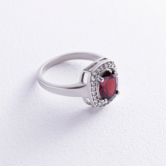Серебряное кольцо с пиропом и фианитами GS-01-060-4110 №3