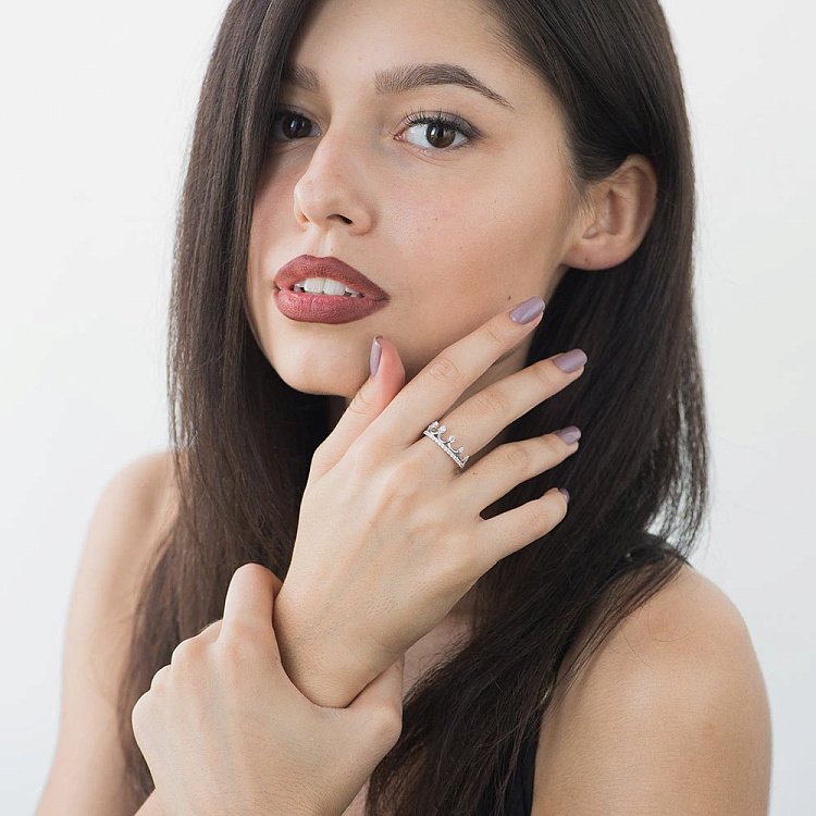 Золотое кольцо "Корона" с бриллиантами кб0075са от ювелирного магазина Оникс - 3