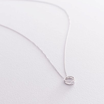 Кольє "Амелія" в білому золоті (фіаніт) кол01903