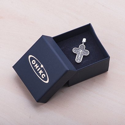 Серебряный православный крест "Голгофский" (чернение) 13364 №5