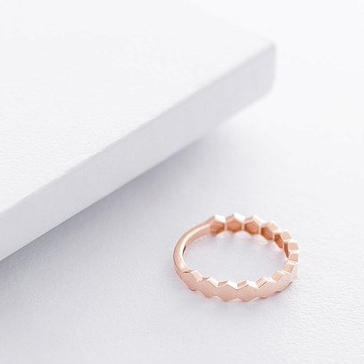 Золотое кольцо без камней к06216 №5