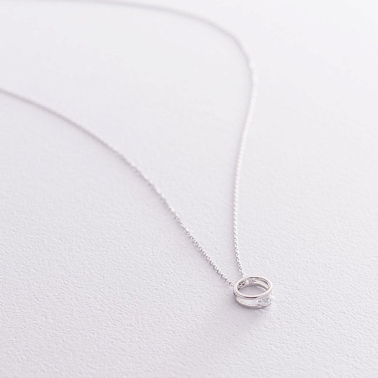 Кольє "Амелія" в білому золоті (фіаніт) кол01903 від ювелірного магазину Онікс