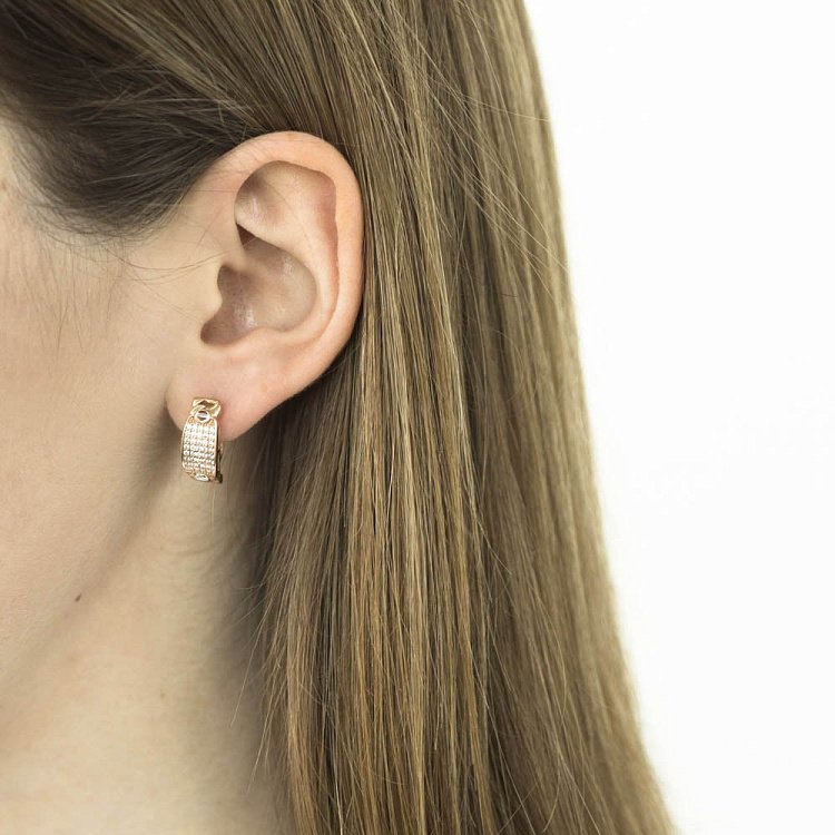 Золотые серьги с фианитами с05717 - 2 Золотые серьги с фианитами с05717 от ювелирного магазина Оникс - 2