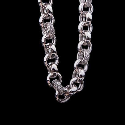 Золотое колье с фианитами кол00798 №3