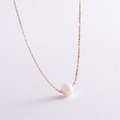 Кольє "Перлина на ланцюжку" (жовте золото) кол02273 №5