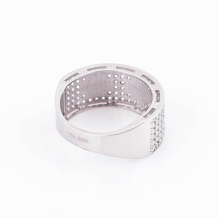 Золота каблучка з фіанітами к05229 від ювелірного магазину Онікс - 1