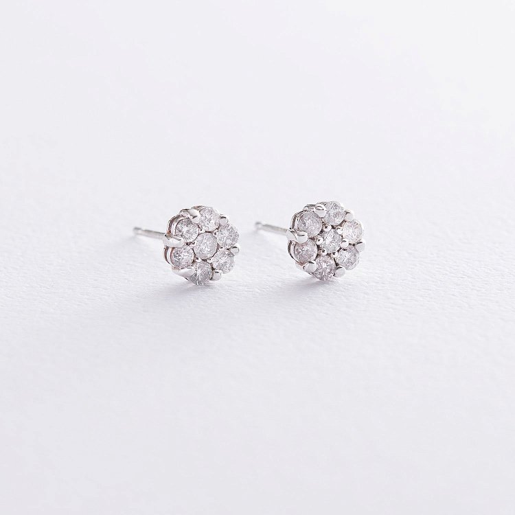 Золотые серьги - пусеты (бриллианты) с135 от ювелирного магазина Оникс