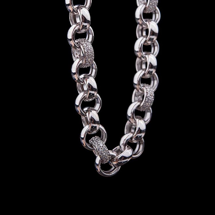 Золотое колье с фианитами кол00798 от ювелирного магазина Оникс - 2