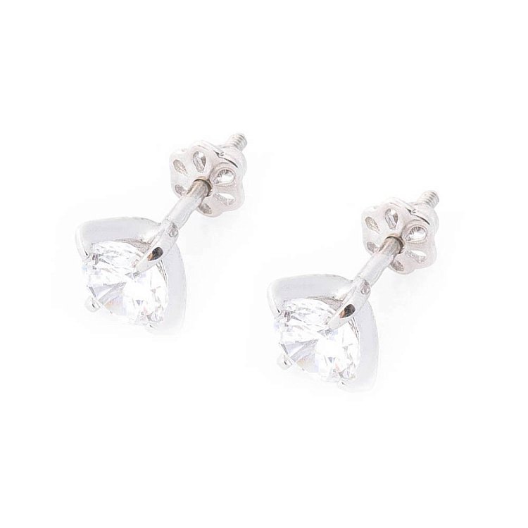 Срібні сережки-пусети (фіаніти) 12329 від ювелірного магазину Онікс