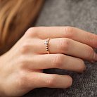 Золотое помолвочное кольцо c сердечками (фианит) к07645 от ювелирного магазина Оникс - 1
