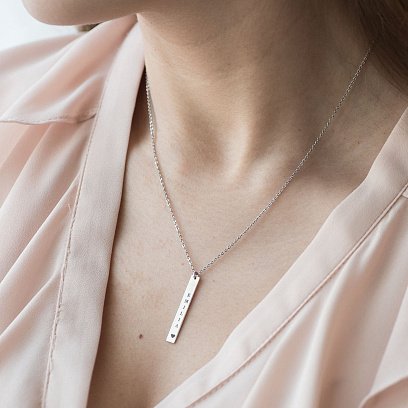 Срібне кольє з гравіюванням "Улюблене ім'я" 18979 №2