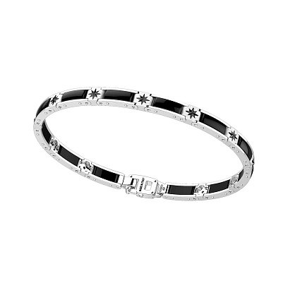 Мужской браслет из серебра и керамики ZANCAN KXB047-N