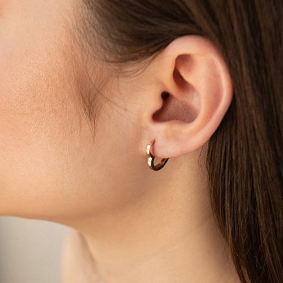 Сережки "Сердечки" в червоному золоті с07423 №7