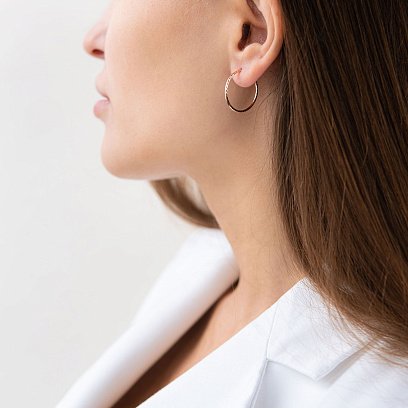 Сережки - кільця в червоному золоті (2.2 см) с01876 №2