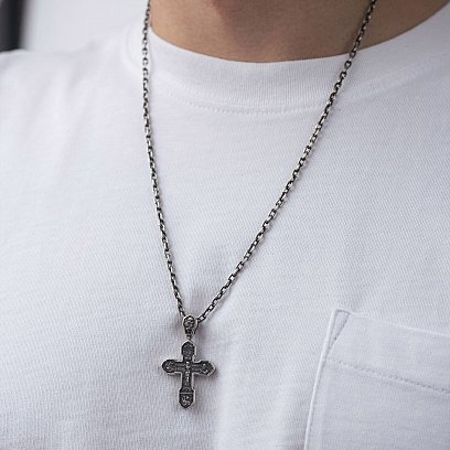 Православный крест "Распятие Христово с деисусом. Ангел Хранитель. Образ Пресвятой Богородицы "Казанская" (чернение) 132858 №9