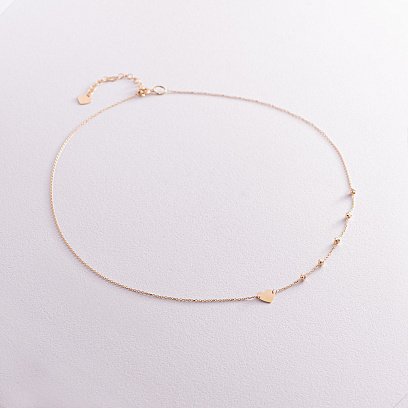 Колье "Сердечко" в желтом золоте кол02091 №2