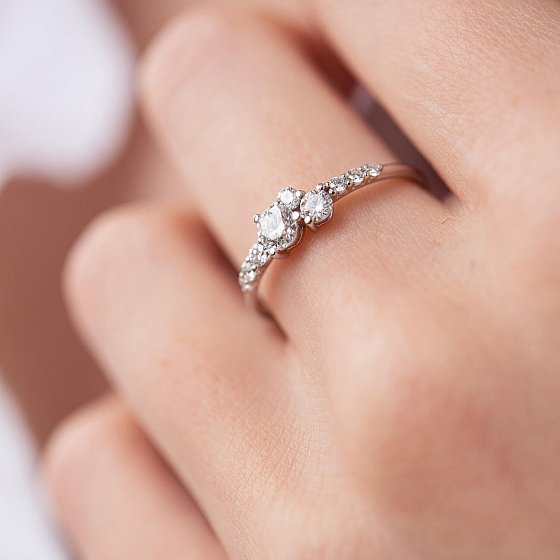 Кольцо с бриллиантами в белом золоте 101-10141 №4