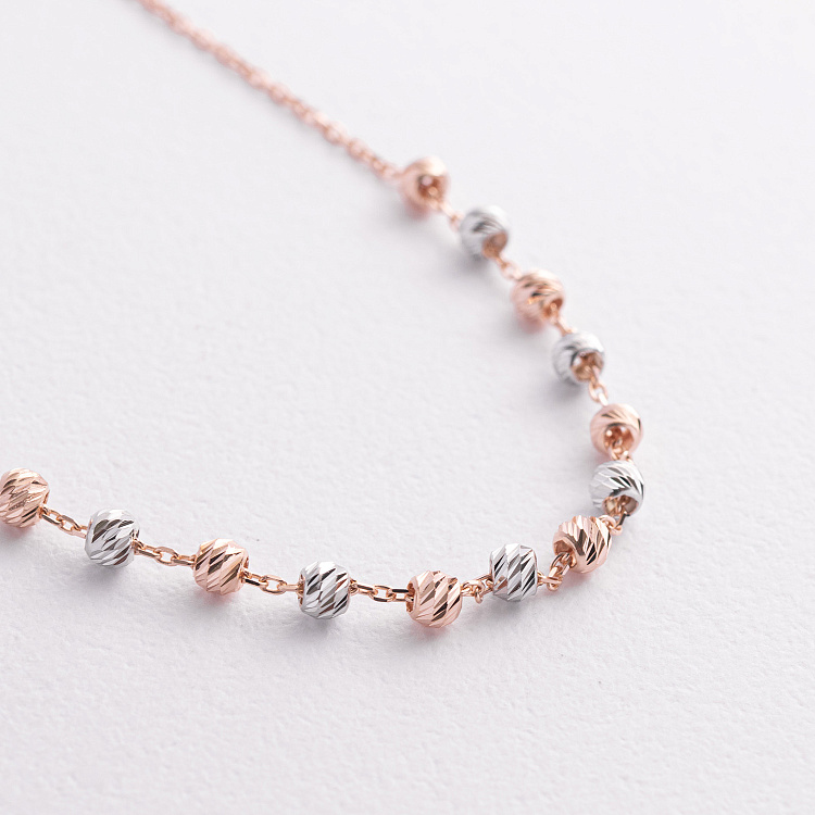 Браслет "Кульки" (червоне, біле золото) б05647 від ювелірного магазину Онікс - 2