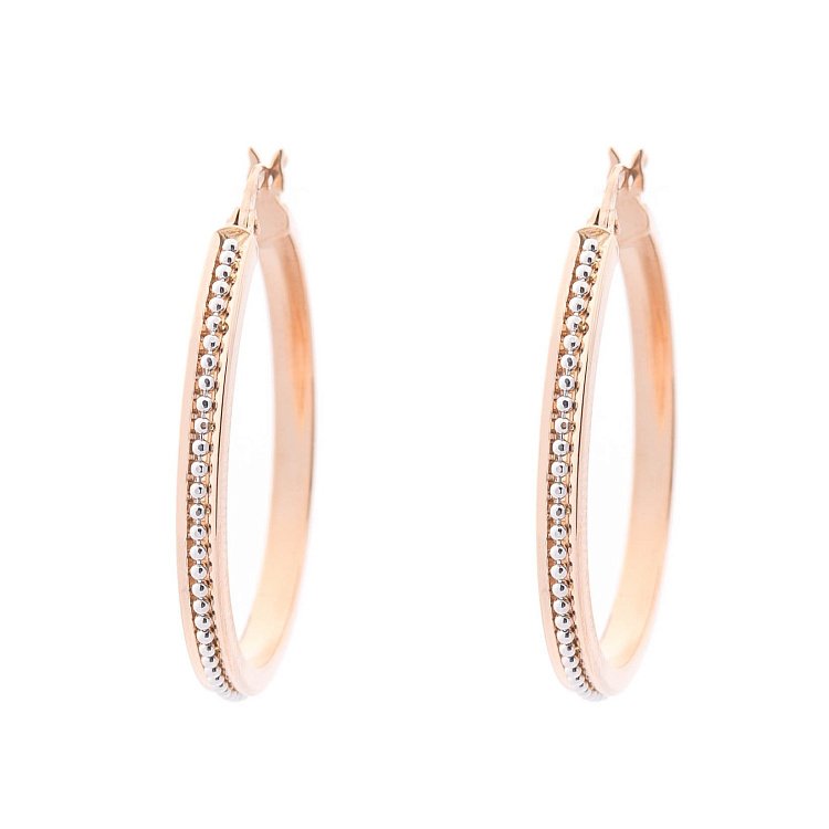 Золоті сережки-кільця с05878 від ювелірного магазину Онікс