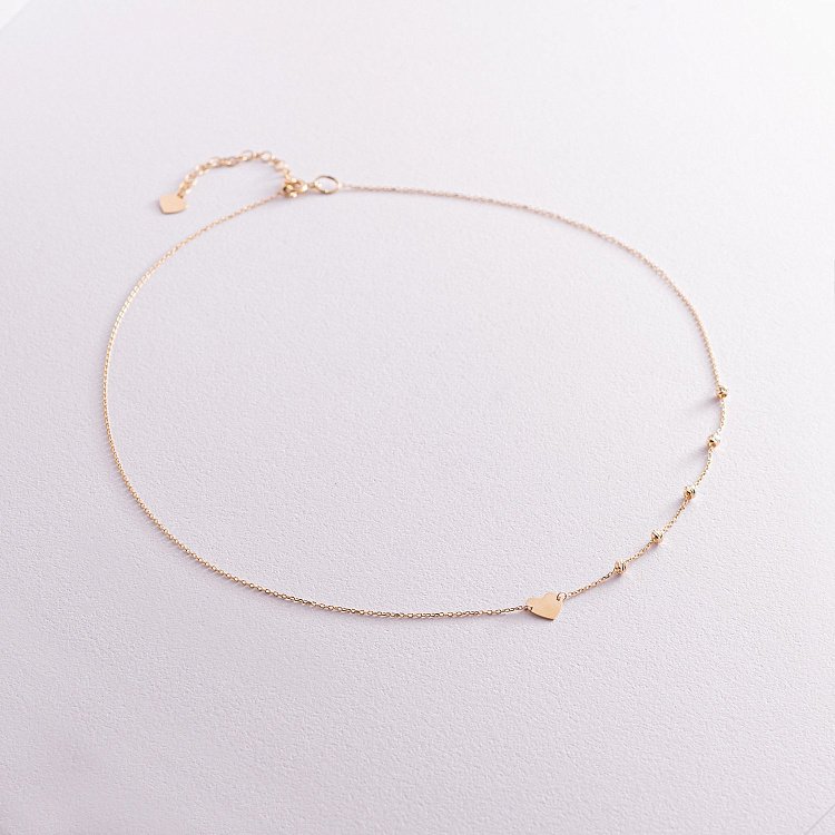 Колье "Сердечко" в желтом золоте кол02091 от ювелирного магазина Оникс - 2