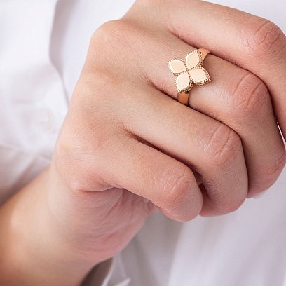 Золотое кольцо "Клевер" к06371 №3