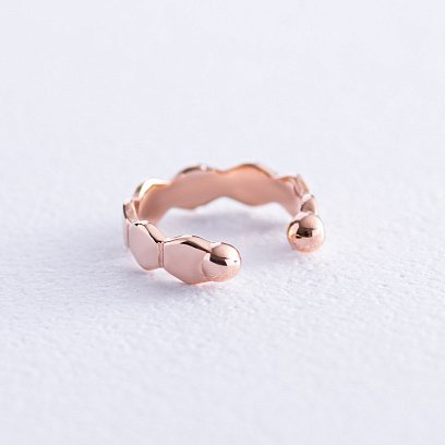 Серьга - каффа "Грани" в красном золоте с07910 №3