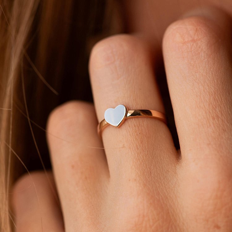 Кольцо "Сердечко" в красном золоте к08213 от ювелирного магазина Оникс - 1