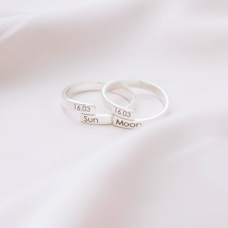 Парні каблучки "Моє сонце і місяць" 112283сл - 2 Парні каблучки "Моє сонце і місяць" 112283сл від ювелірного магазину Онікс - 2